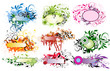collection of abstract floral frames