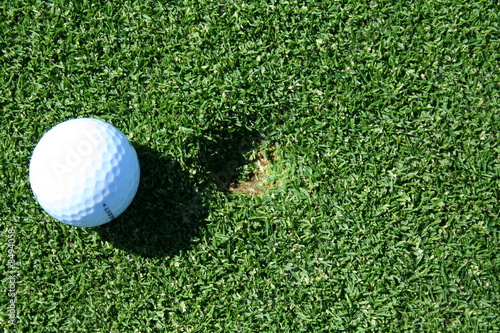 Golf ball pitch mark, before repair