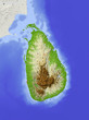 Sri Lanka, relief map, colored according to elevation Sri Lanka, relief map, colored according to elevation