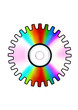 Gear wheel compact disk on white backround