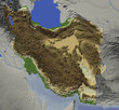 Iran, relief map, colored according to elevation