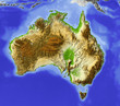 Australia, relief map, colored according to elevation Australia, relief map, colored according to elevation