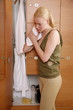 Woman in locker room after work out