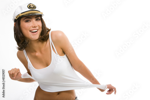 Teenager with peak-cap