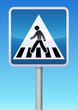 Panneau de signalisation passage piéton