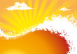 waves sea and sunset waves sea and sunset