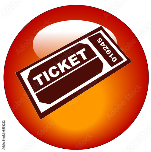 red and white admission ticket web icon or button