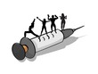syringe and people