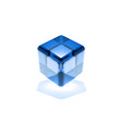 blue glass cube rotated