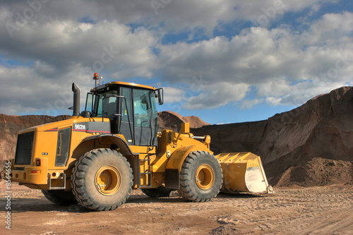 The heavy building bulldozer
