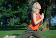 meditating young woman