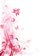 Pink Color Floral, Vector Illu...