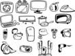 symbols of household appliances and electronics