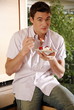 Man eating his breakfast