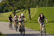 Mountainbiker bei der Auffahrt Mountainbiker bei der Auffahrt