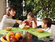 Children eating breakfast