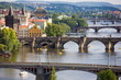 Prague bridges on sunday afternoon