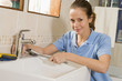 Plumber working on sink