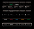 Website black buttons bars set template