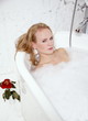 Woman enjoying bubble bath