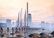 City futuristic landscape