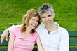 Mature romantic couple on a bench