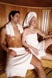 A couple enjoying a sauna together