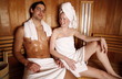 A couple enjoying a sauna together
