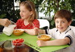 Children eating breakfast