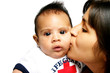 Mom Kissing Baby Isolated
