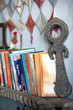 Bookshelf with travel books and novels