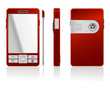 Vector photorealistic illustration of red PDA