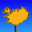 Iceland map sign