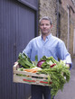 man with a crate of vegetables 