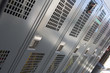 Closed lockers in a fire station