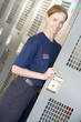 Portrait of a firefighter in the fire station locker room