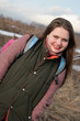 Smiling girl walking in the country