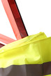 warning triangle and yellow waistcoat