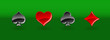 Vector illustration of card symbols on green