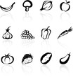 silhouette icons of various fruit and vegetables silhouette icons of various fruit and vegetables