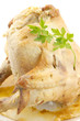 Grilled chicken with parsley, isolated