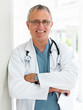 Smiling Senior Doctor With Ste...