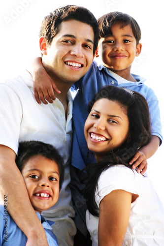 Photo: Family Enjoying Vacation Outdoor Portrait Family Enjoying Vacation Outdoor Portrait