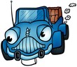 Blue Car - colored cartoon illustration