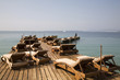 armchairs on the beach at Antibes