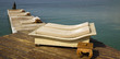 armchairs on the beach at Antibes