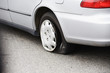 View of a punctured tire.