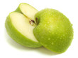 Cut apart fresh green apple Cut apart fresh green apple