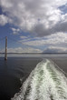 Sprogo Bridge and Cruise ships wake
