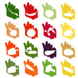 Set of 16 silhouettes of vegetables on a color background